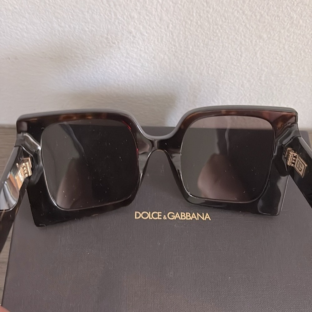 NWT [Dolce & Gabanna] DNA Oversized Squared Luxury Sunglasses in Havana - Picture 10 of 15